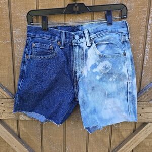 Two-Tone Denim Shorts